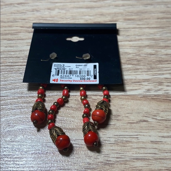 Simply Vera Vera Wang Orange Gold Dangle Earrings - Picture 2 of 4